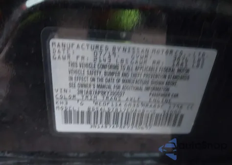 2019 Nissan Sentra Sv from USA, damaged, VIN 3N1AB7AP8KY390697